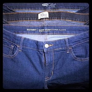 3 pairs Old Navy jeans (diva, flirt, super skinny)